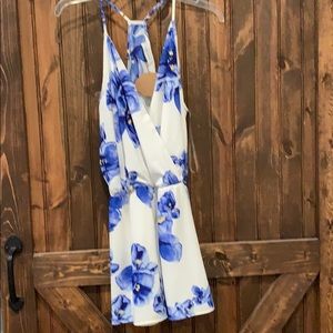 White and blue romper